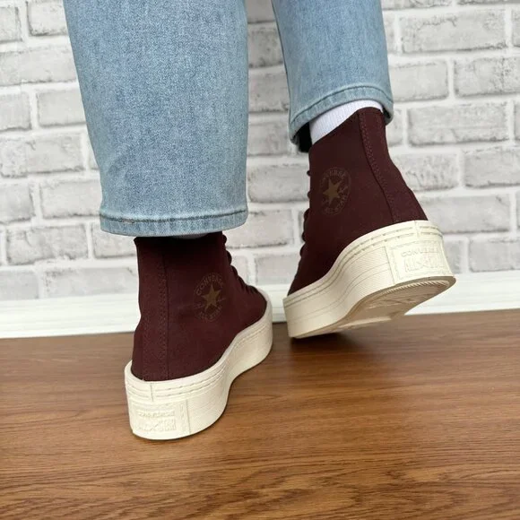 Converse Chuck Taylor Lift Platform Hi Suede Fleece Lining 8 Women Shoes A06783C - Picture 4 of 12